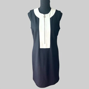 Michael Kors Black White Sleeveless Colour Block Sheath Dress